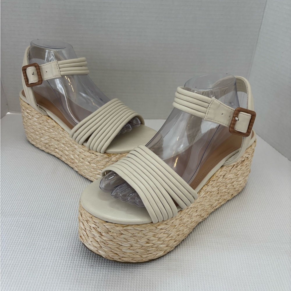 Birdies Cream Espadrille Platform Sandals